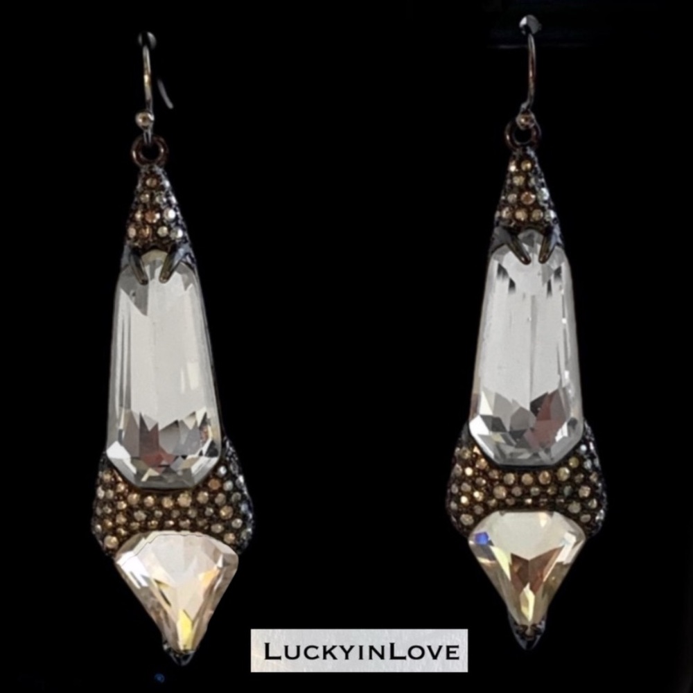 ALEXIS BITTAR • Black Miss Havisham Crystal
Encrusted Spear Drop Earrings - Picture 1 of 14